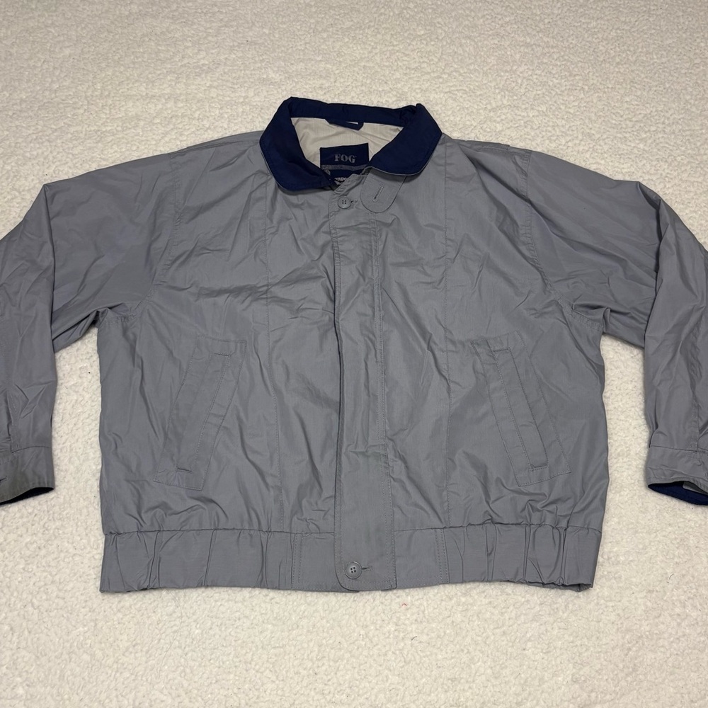 London Fog Men Gray Collar Full Zip Windbreaker Jacket